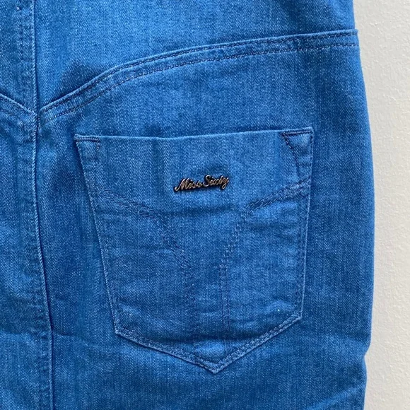 Miss Sixty Blue Buttoned Pencil Skirt - Picture 11 of 12